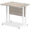 Impulse 800mm Slim Rectangular Desk, White Cantilever Leg, Grey Oak Impulse 800mm Slim Rectangular Desk, White Cantilever Leg, Grey Oak