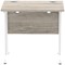 Impulse 800mm Slim Rectangular Desk, White Cantilever Leg, Grey Oak