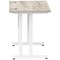 Impulse 800mm Slim Rectangular Desk, White Cantilever Leg, Grey Oak