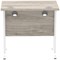 Impulse 800mm Slim Rectangular Desk, White Cantilever Leg, Grey Oak