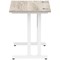 Impulse 800mm Slim Rectangular Desk, White Cantilever Leg, Grey Oak