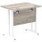 Impulse 800mm Slim Rectangular Desk, White Cantilever Leg, Grey Oak