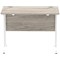 Impulse 1000mm Slim Rectangular Desk, White Cantilever Leg, Grey Oak