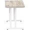 Impulse 1000mm Slim Rectangular Desk, White Cantilever Leg, Grey Oak