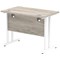 Impulse 1000mm Slim Rectangular Desk, White Cantilever Leg, Grey Oak