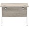 Impulse 1000mm Slim Rectangular Desk, White Cantilever Leg, Grey Oak