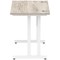 Impulse 1000mm Slim Rectangular Desk, White Cantilever Leg, Grey Oak