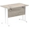 Impulse 1000mm Slim Rectangular Desk, White Cantilever Leg, Grey Oak