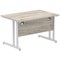 Impulse 1200mm Rectangular Desk, Silver Cantilever Leg, Grey Oak
