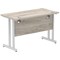 Impulse 1200mm Slim Rectangular Desk, Silver Cantilever Leg, Grey Oak
