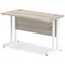 Impulse 1200mm Slim Rectangular Desk, White Cantilever Leg, Grey Oak