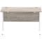 Impulse 1200mm Slim Rectangular Desk, White Cantilever Leg, Grey Oak