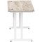 Impulse 1200mm Slim Rectangular Desk, White Cantilever Leg, Grey Oak