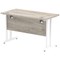 Impulse 1200mm Slim Rectangular Desk, White Cantilever Leg, Grey Oak
