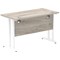 Impulse 1200mm Slim Rectangular Desk, White Cantilever Leg, Grey Oak