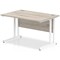 Impulse 1200mm Rectangular Desk, White Cantilever Leg, Grey Oak