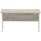 Impulse 1400mm Slim Rectangular Desk, Silver Cantilever Leg, Grey Oak