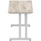 Impulse 1400mm Slim Rectangular Desk, Silver Cantilever Leg, Grey Oak