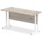 Impulse 1400mm Slim Rectangular Desk, White Cantilever Leg, Grey Oak Impulse 1400mm Slim Rectangular Desk, White Cantilever Leg, Grey Oak