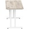 Impulse 1400mm Slim Rectangular Desk, White Cantilever Leg, Grey Oak