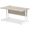 Impulse 1400mm Rectangular Desk, White Cantilever Leg, Grey Oak Impulse 1400mm Rectangular Desk, White Cantilever Leg, Grey Oak