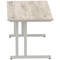 Impulse 1600mm Rectangular Desk, Silver Cantilever Leg, Grey Oak