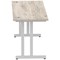 Impulse 1600mm Slim Rectangular Desk, Silver Cantilever Leg, Grey Oak