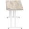 Impulse 1600mm Slim Rectangular Desk, White Cantilever Leg, Grey Oak