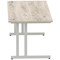Impulse 1800mm Rectangular Desk, Silver Cantilever Leg, Grey Oak