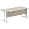 Impulse 1800mm Rectangular Desk, Silver Cantilever Leg, Grey Oak