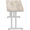 Impulse 1800mm Slim Rectangular Desk, Silver Cantilever Leg, Grey Oak