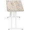 Impulse 1800mm Slim Rectangular Desk, White Cantilever Leg, Grey Oak