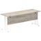 Impulse 1800mm Slim Rectangular Desk, White Cantilever Leg, Grey Oak