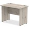 Impulse 1000mm Slim Rectangular Desk, Panel End Leg, Grey Oak