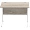 Impulse 1000mm Rectangular Desk, White Cable Managed Leg, Grey Oak