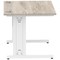 Impulse 1000mm Rectangular Desk, White Cable Managed Leg, Grey Oak