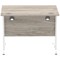 Impulse 1000mm Rectangular Desk, White Cable Managed Leg, Grey Oak