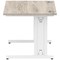Impulse 1000mm Rectangular Desk, White Cable Managed Leg, Grey Oak