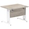 Impulse 1000mm Rectangular Desk, White Cable Managed Leg, Grey Oak
