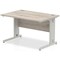 Impulse 1200mm Rectangular Desk, Silver Cable Managed Leg, Grey Oak