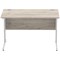 Impulse 1200mm Rectangular Desk, Silver Cable Managed Leg, Grey Oak