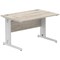Impulse 1200mm Rectangular Desk, Silver Cable Managed Leg, Grey Oak