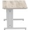 Impulse 1200mm Rectangular Desk, Silver Cable Managed Leg, Grey Oak