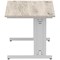 Impulse 1200mm Rectangular Desk, Silver Cable Managed Leg, Grey Oak