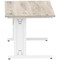 Impulse 1200mm Rectangular Desk, White Cable Managed Leg, Grey Oak