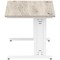 Impulse 1200mm Rectangular Desk, White Cable Managed Leg, Grey Oak