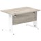 Impulse 1200mm Rectangular Desk, White Cable Managed Leg, Grey Oak