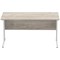 Impulse 1400mm Rectangular Desk, Silver Cable Managed Leg, Grey Oak