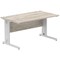 Impulse 1400mm Rectangular Desk, Silver Cable Managed Leg, Grey Oak
