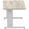 Impulse 1400mm Rectangular Desk, Silver Cable Managed Leg, Grey Oak